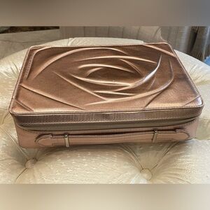 Slim Rose-Gold Makeup Train Case